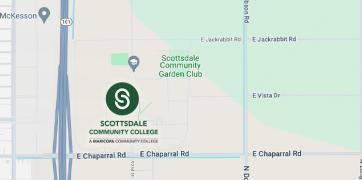 screenshot of google map showing scottsdale community college at the northeast corner of the 101 Loop and East Chaparral Road